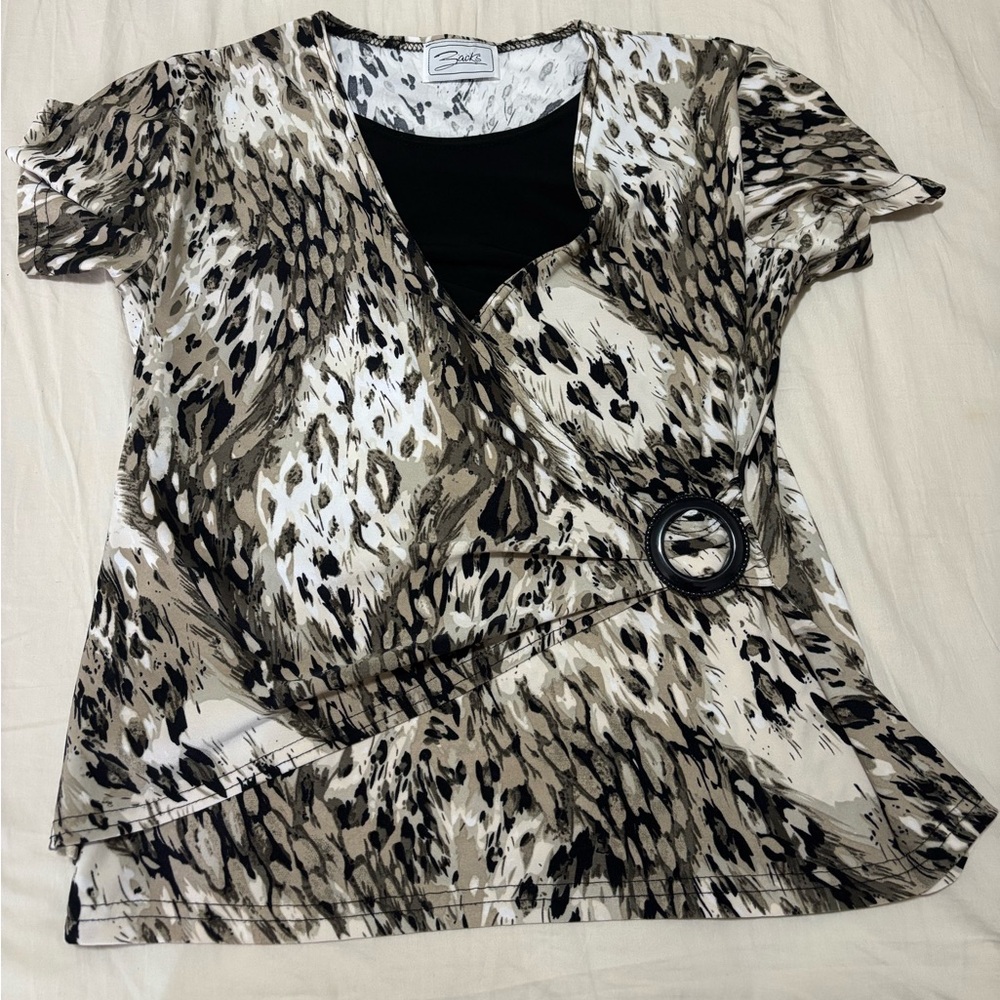 Ash Women's Animal Print Top - Black and Brown